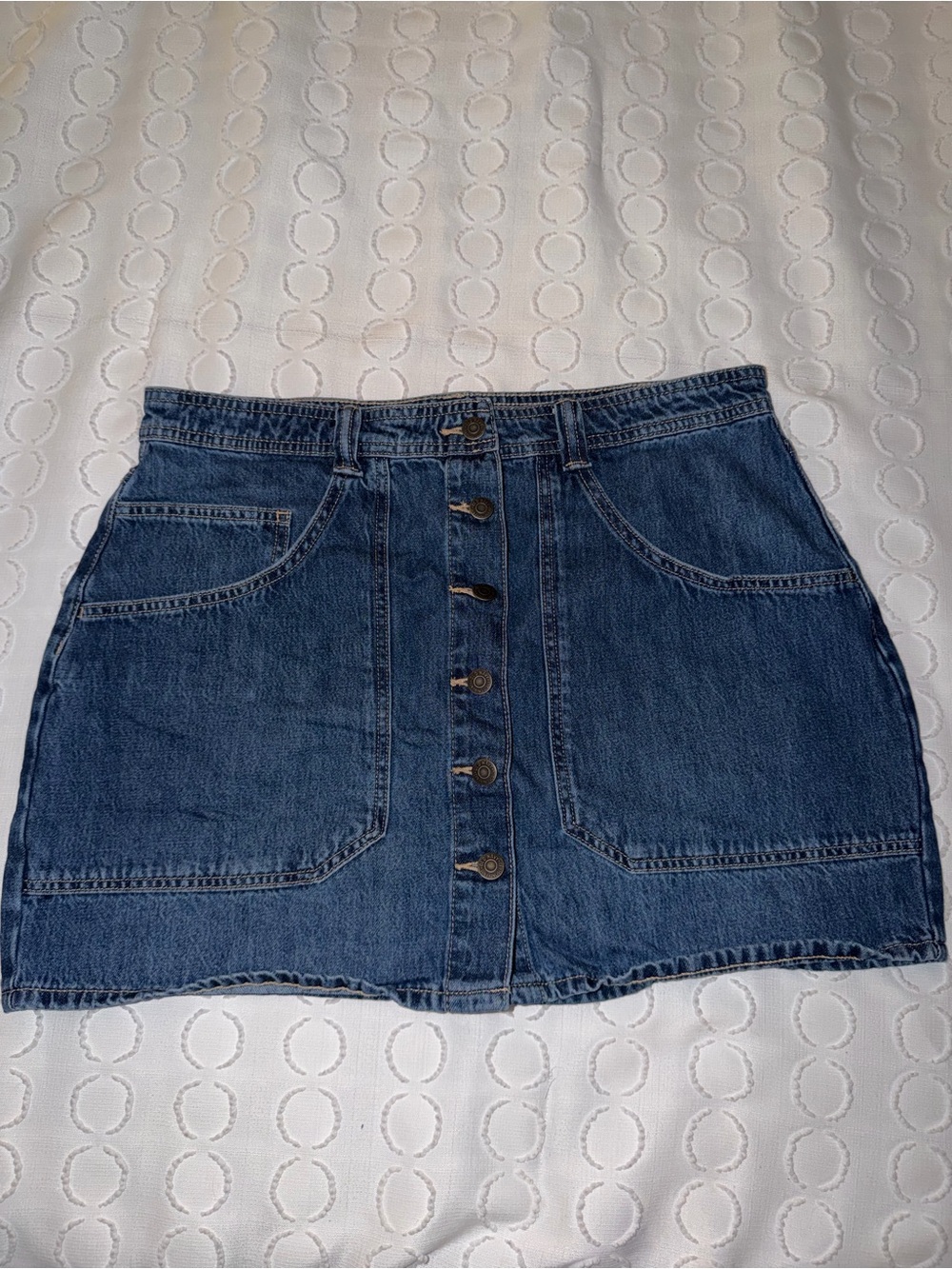Old Navy Classic Blue Denim Button-Front Mini Skirt
